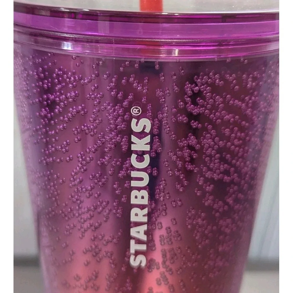 Starbucks New 2021‎ Purple and Red Bubble Ombre Tumbler Cold Cup 16oz